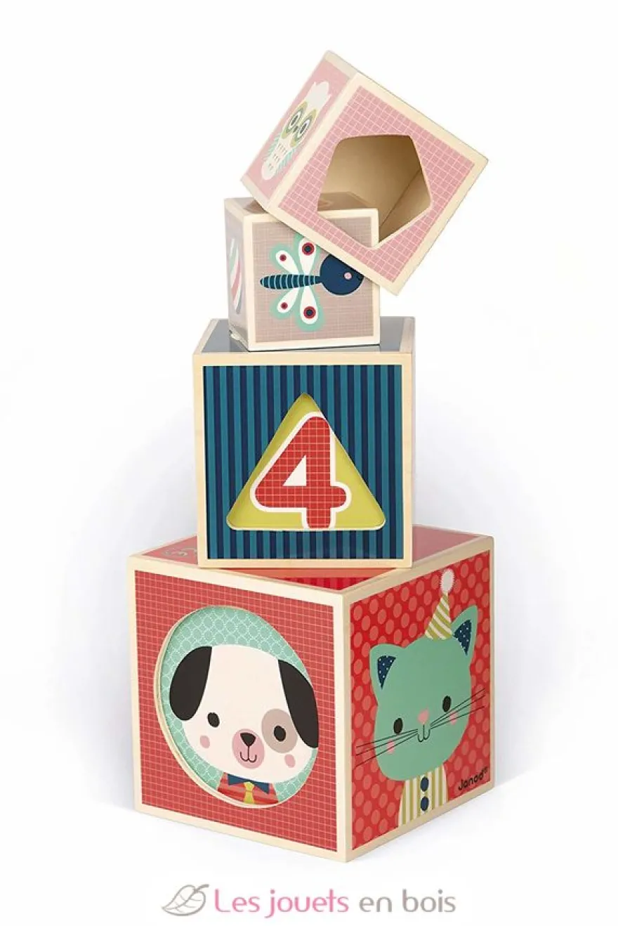 Pyramide 6 cubes Baby Forest - Janod