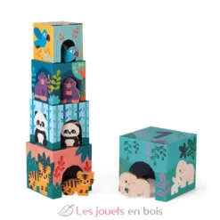 Pyramide en carton et figurines en bois Les Animaux - Janod