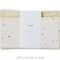 Rangement mural en tissu recyclé terrazzo crème - 3 Sprouts