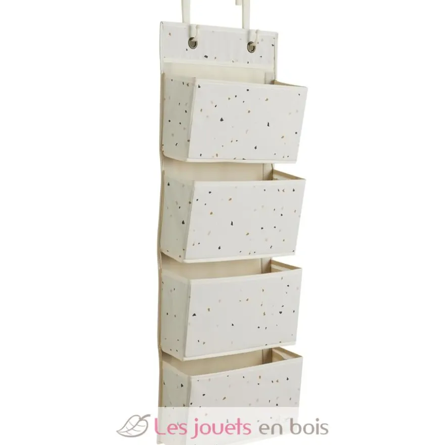 Rangement mural en tissu recyclé terrazzo crème - 3 Sprouts