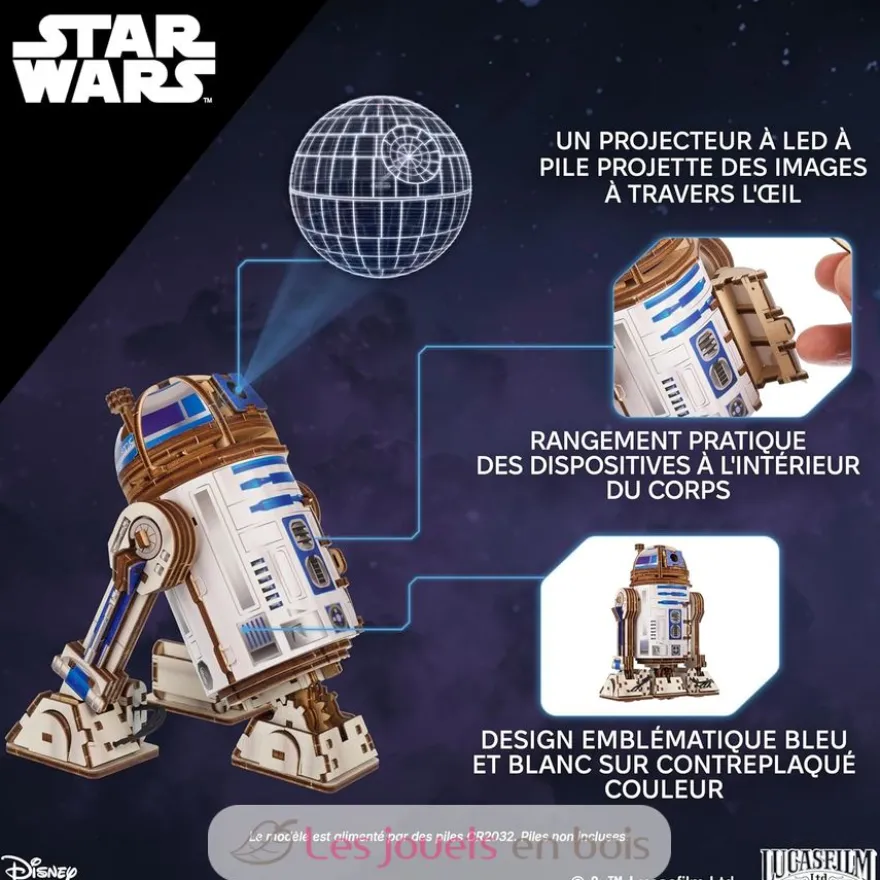 R2-D2 Star Wars - Puzzle 3D mécanique en bois - Ugears
