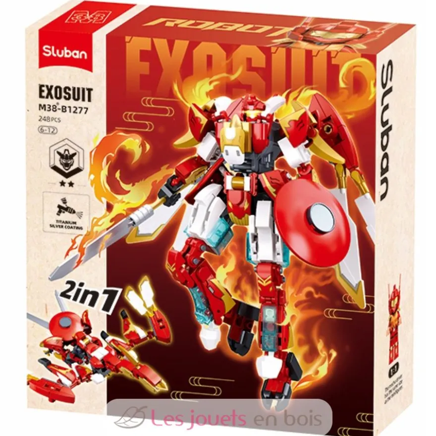 Robot Mecha 2 en 1 rouge blanc - Sluban