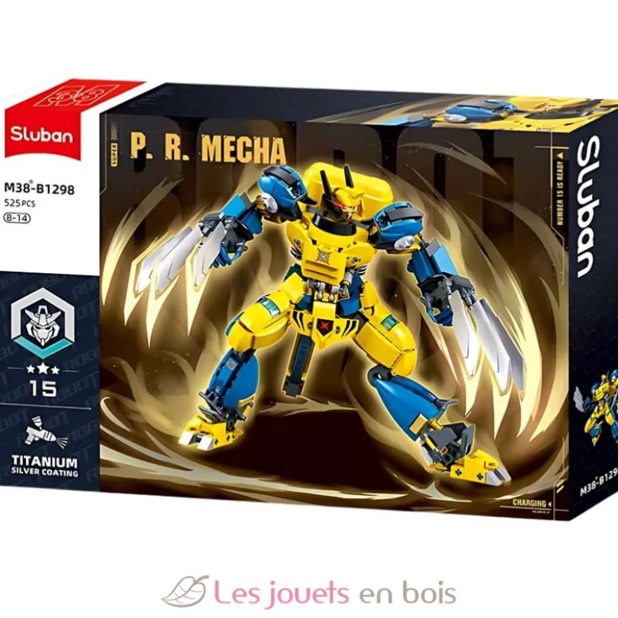 Robot Super PR Mecha jaune bleu - Sluban