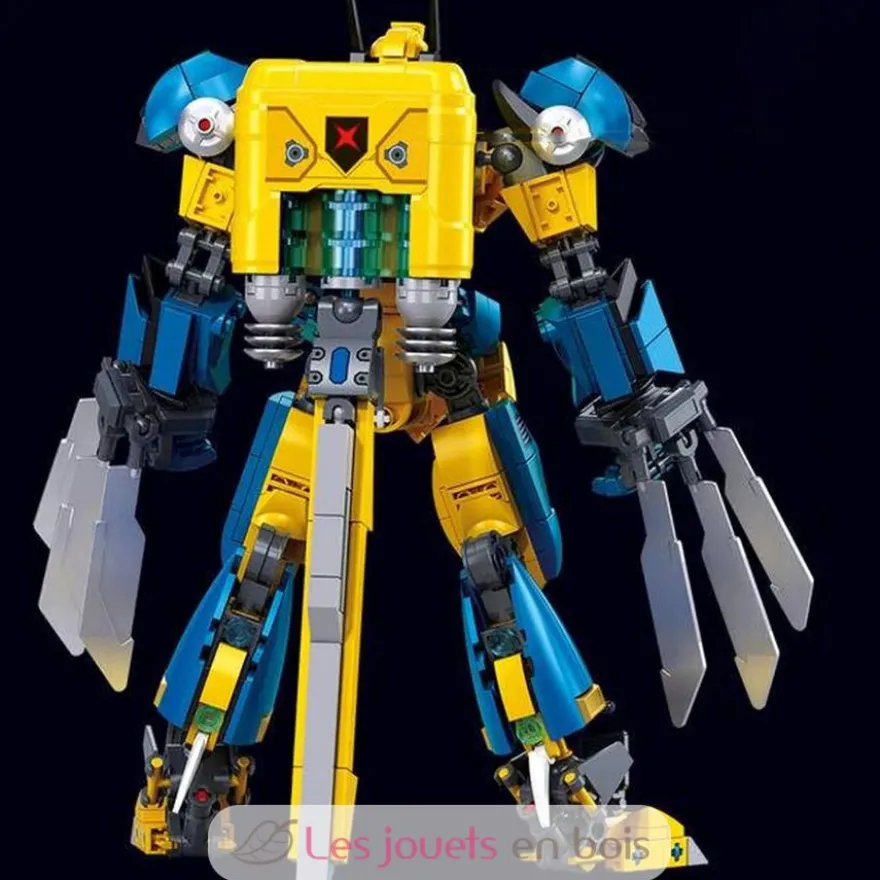 Robot Super PR Mecha jaune bleu - Sluban