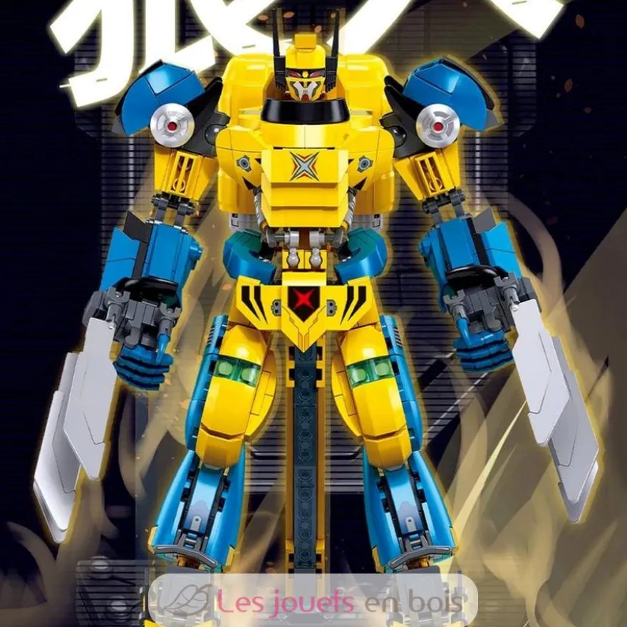 Robot Super PR Mecha jaune bleu - Sluban