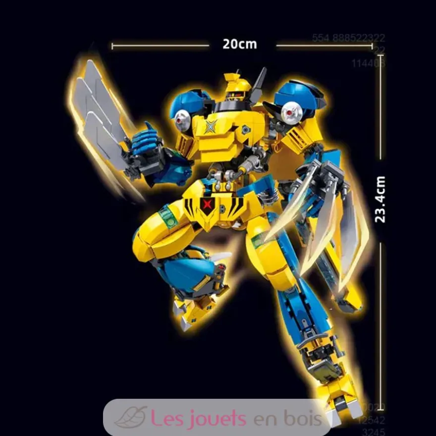 Robot Super PR Mecha jaune bleu - Sluban