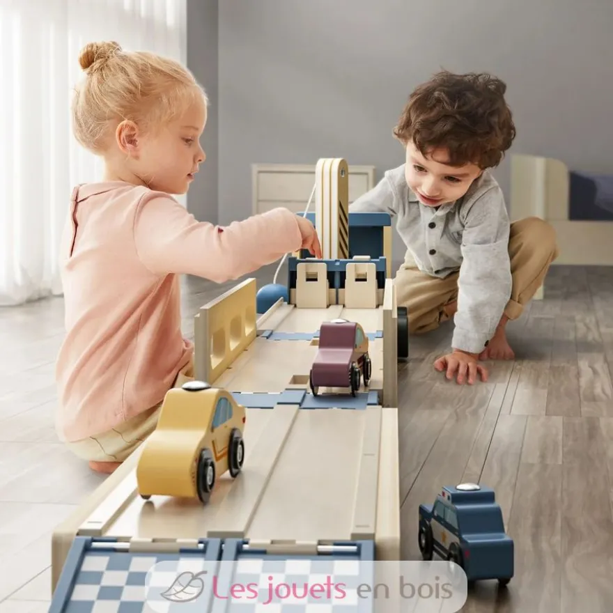 Roll and Race Transport de voitures - Bois et plastique - Topbright