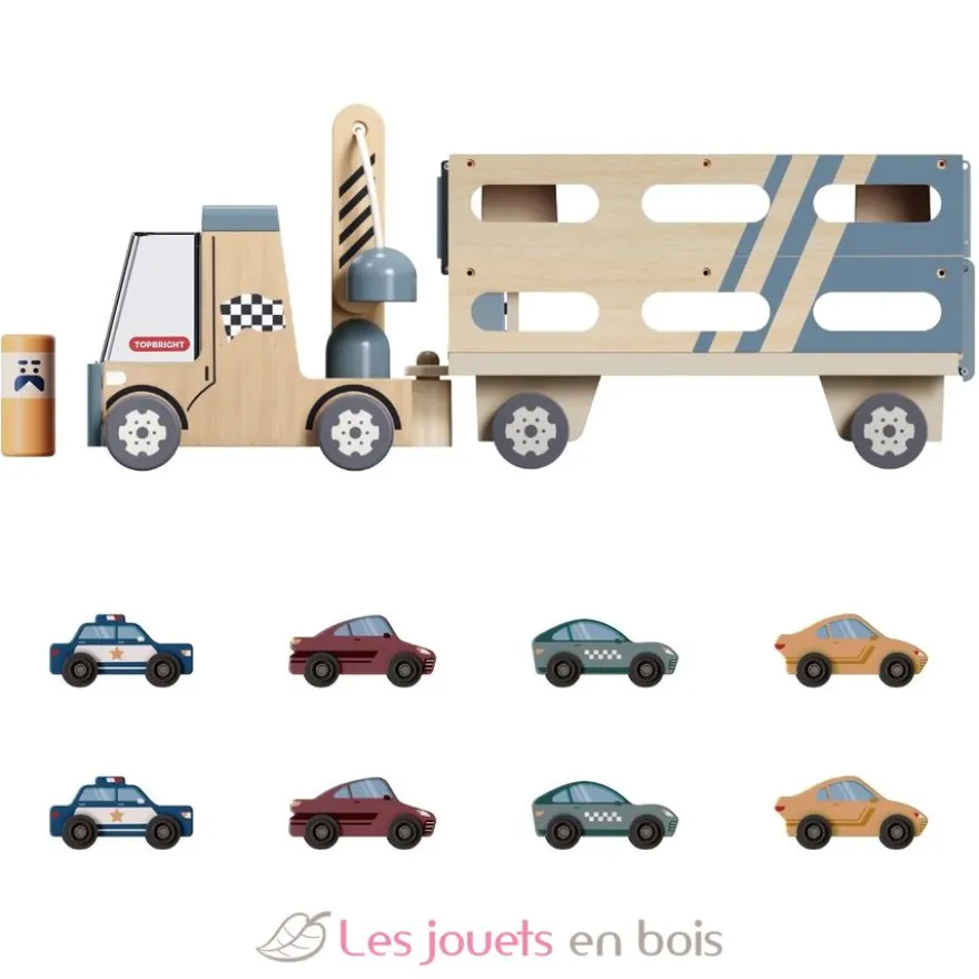 Roll and Race Transport de voitures - Bois et plastique - Topbright