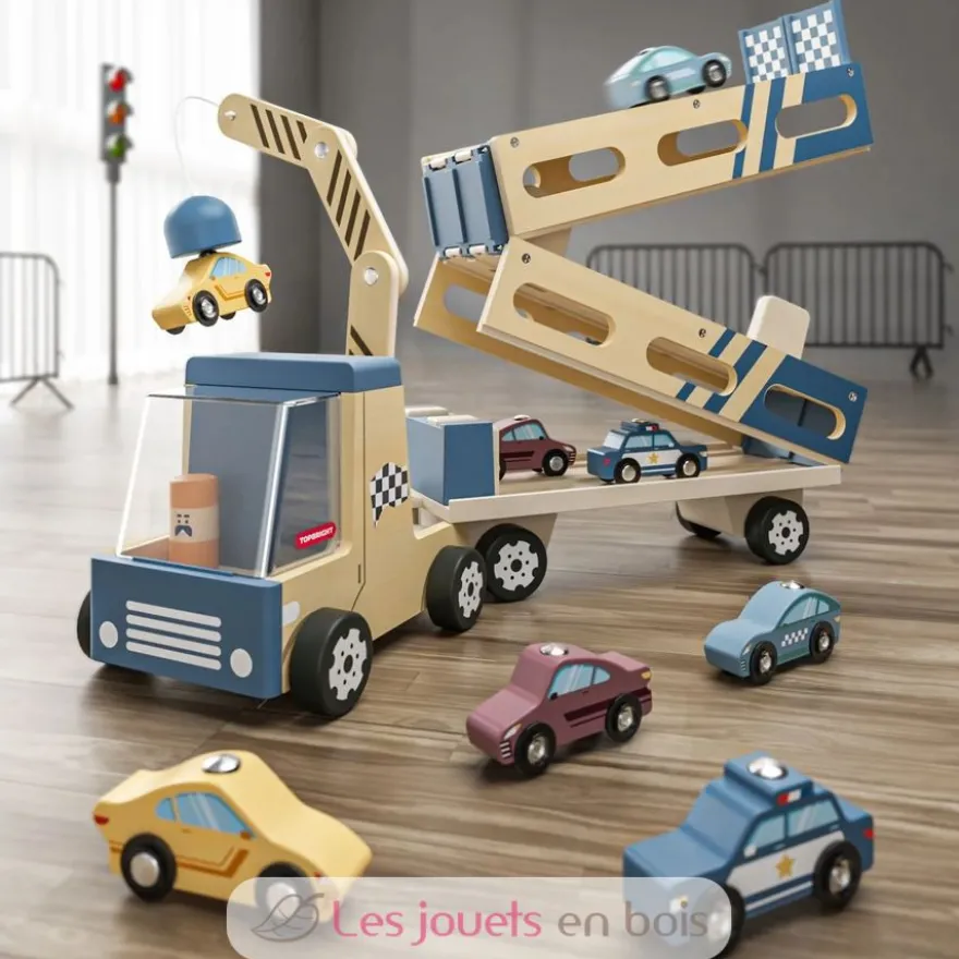 Roll and Race Transport de voitures - Bois et plastique - Topbright