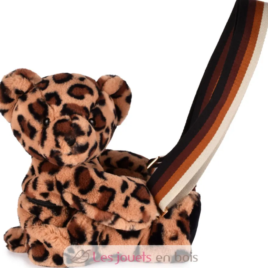 Sac bandoulière ours léopard en peluche - Doudou et Compagnie