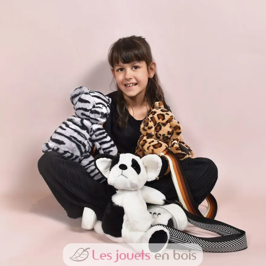 Sac bandoulière ours léopard en peluche - Doudou et Compagnie