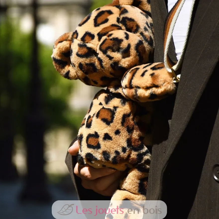 Sac bandoulière ours léopard en peluche - Doudou et Compagnie
