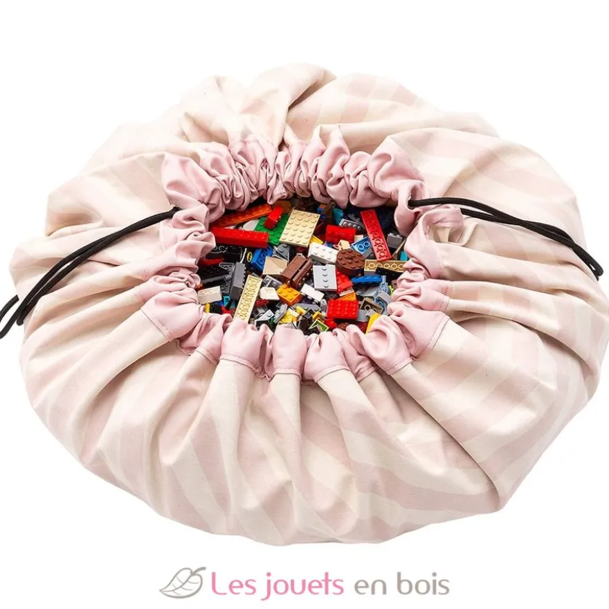 Sac de rangement - Rayures roses - Play and Go