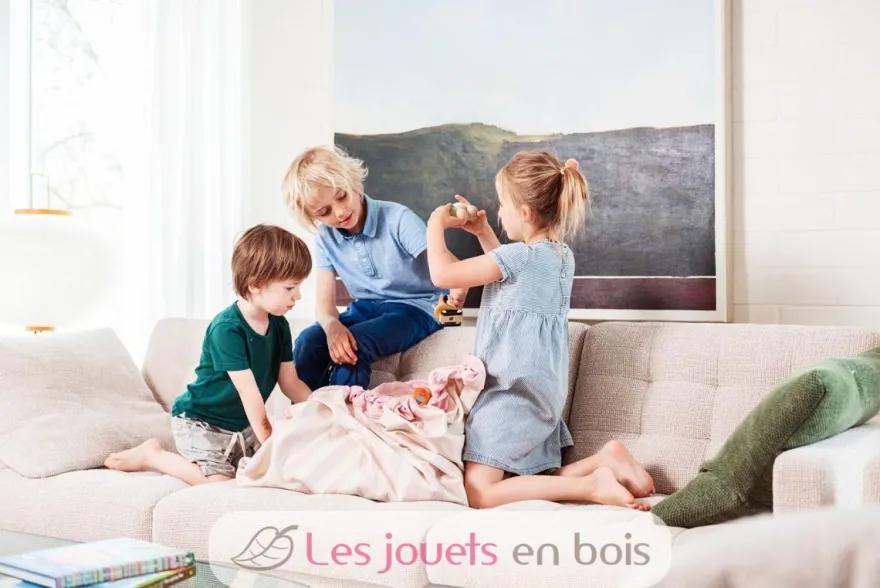 Sac de rangement - Rayures roses - Play and Go