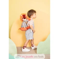 Sac à dos doux Jack le lion orange - Lilliputiens