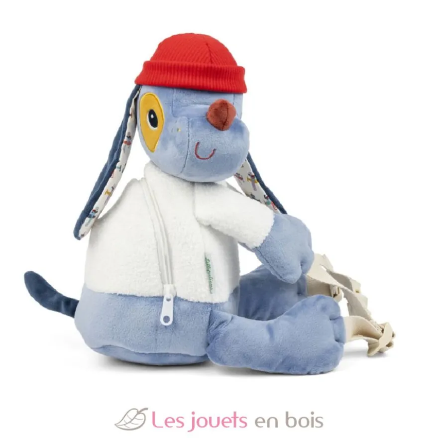 Sac à dos doux Jules le chien bleu - Lilliputiens