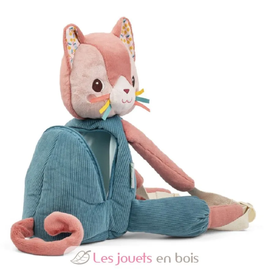 Sac à dos Jeanne le chat bleu et rose - Lilliputiens