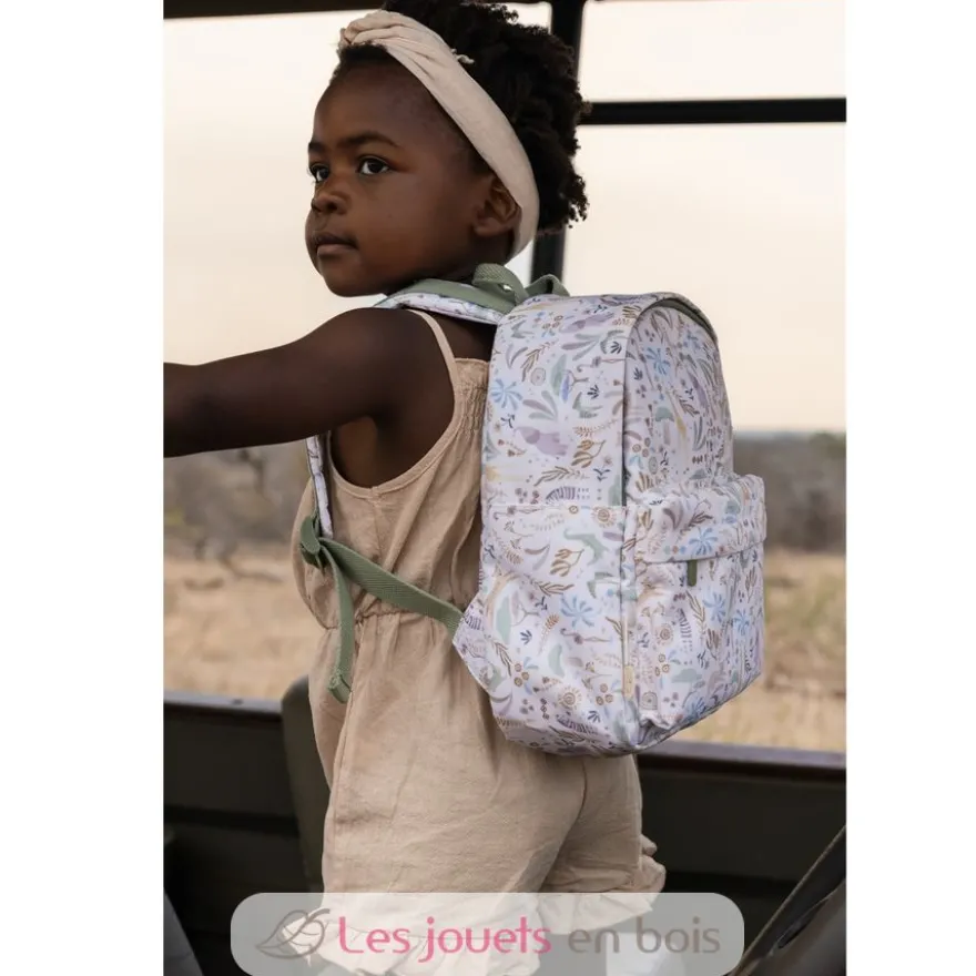 Sac à dos Safari Friends blanc à motifs - Little Dutch