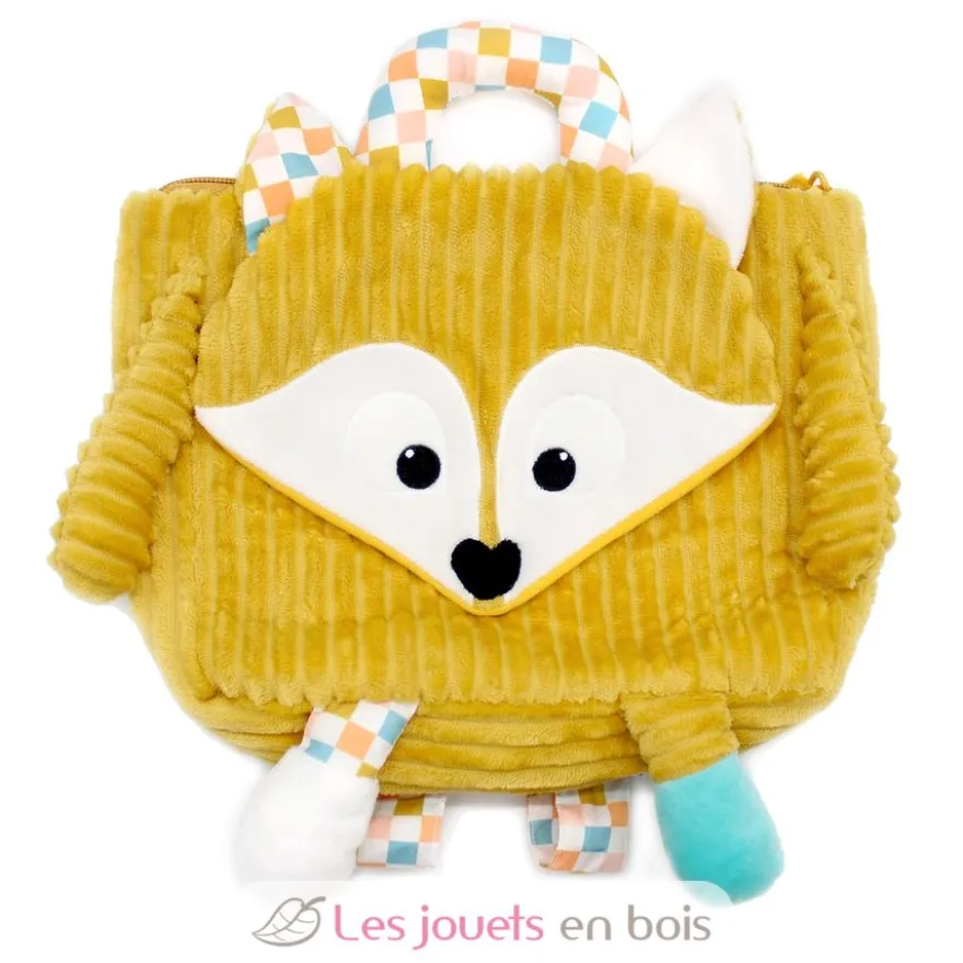 Sac à dos velours Cyranos le renard jaune - Les Déglingos