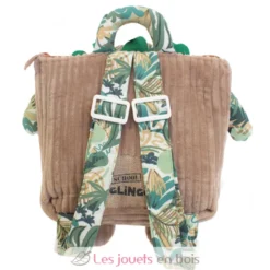 Sac à dos velours Jélékros lion Gris vert Déglingos