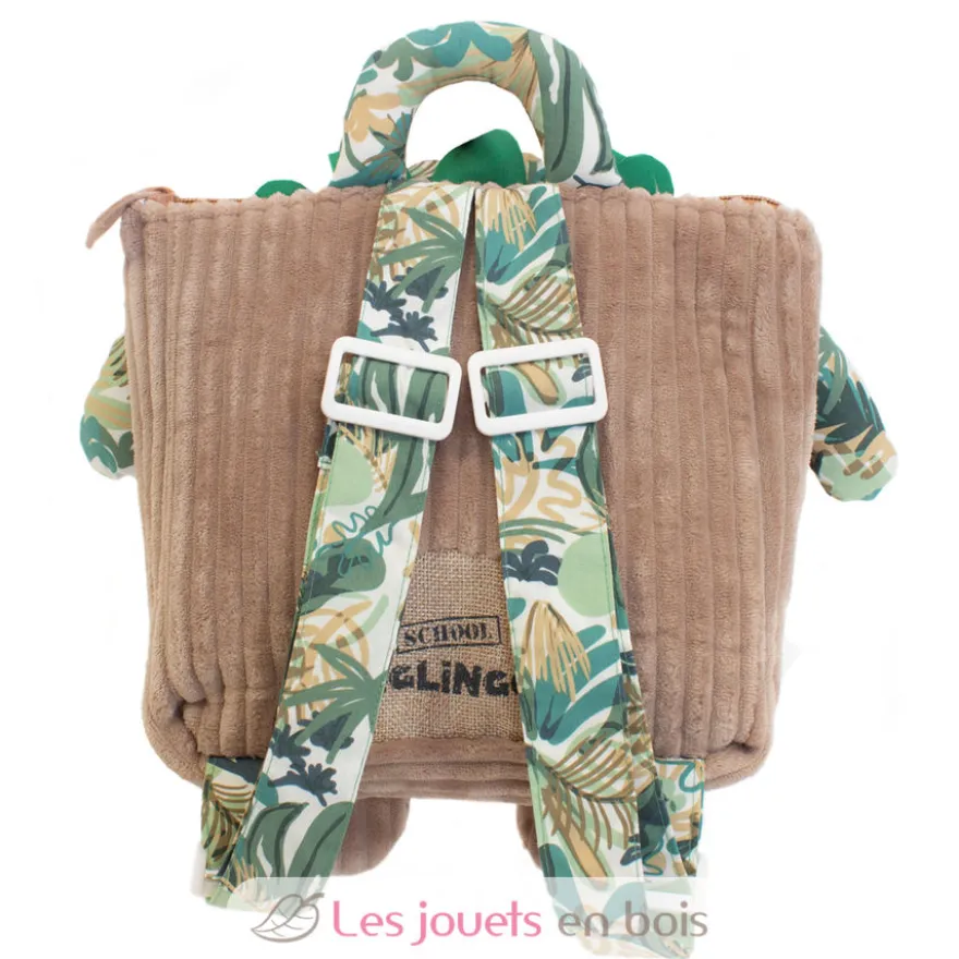 Sac à dos velours Jélékros lion Gris vert Déglingos