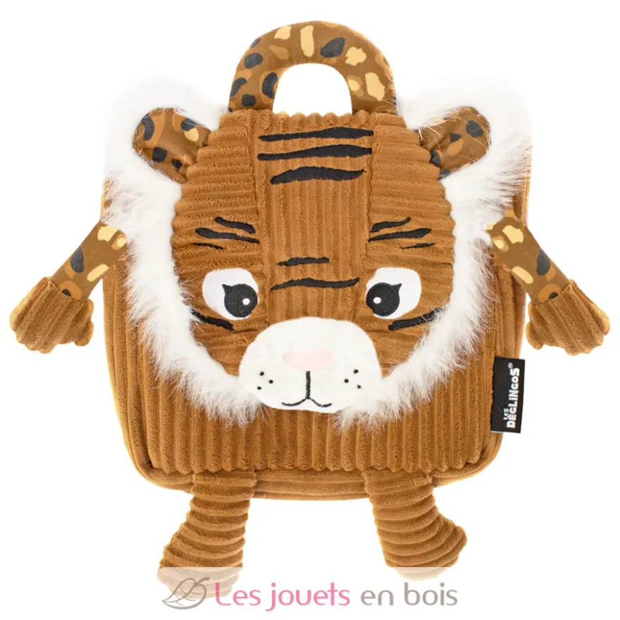 Sac à dos velours Spéculos tigre Marron Déglingos