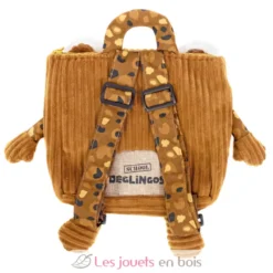 Sac à dos velours Spéculos tigre Marron Déglingos