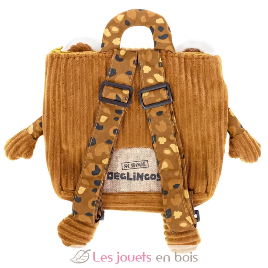 Sac à dos velours Spéculos tigre Marron Déglingos