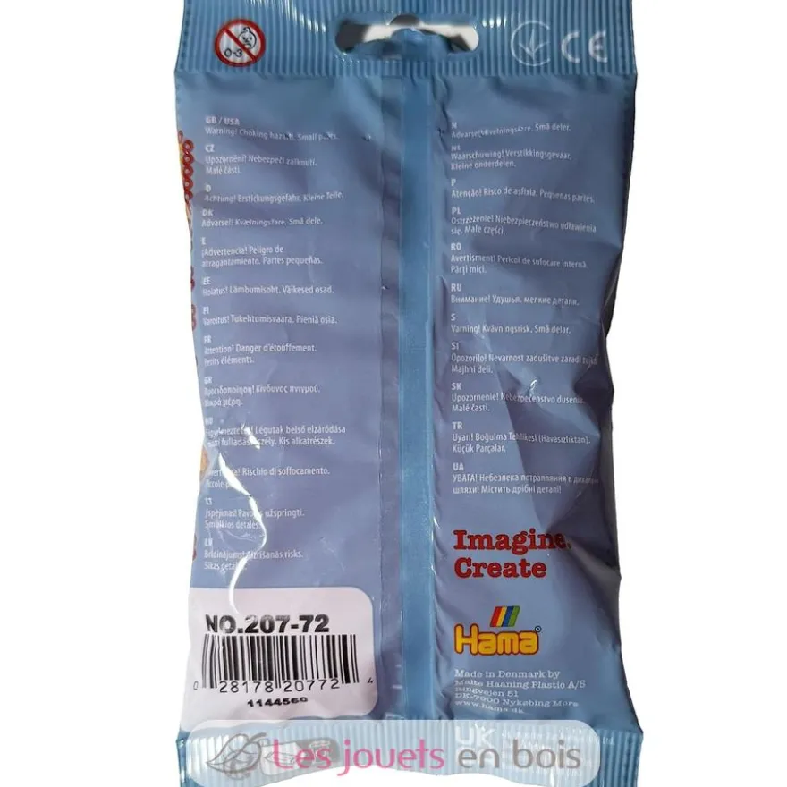 Sachet 1000 perles plastique Midi rose transparent - Hama