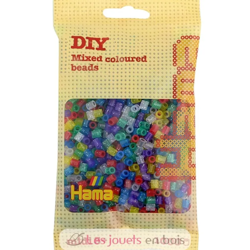 Sachet 1000 perles plastique Midi paillettes - Hama