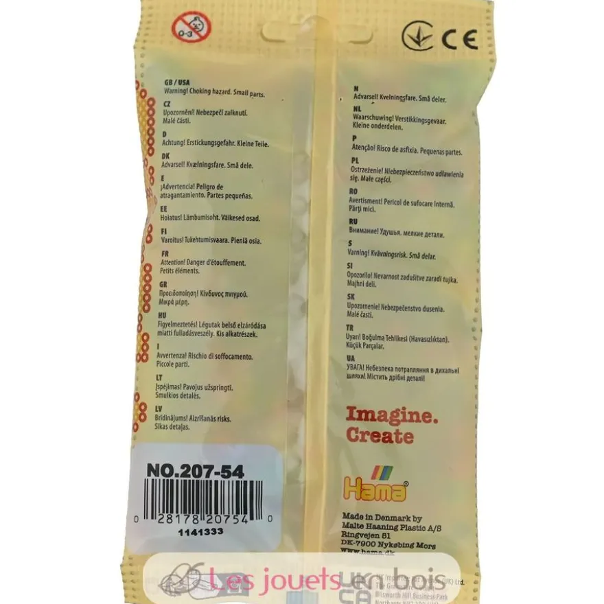 Sachet 1000 perles plastique Midi paillettes - Hama