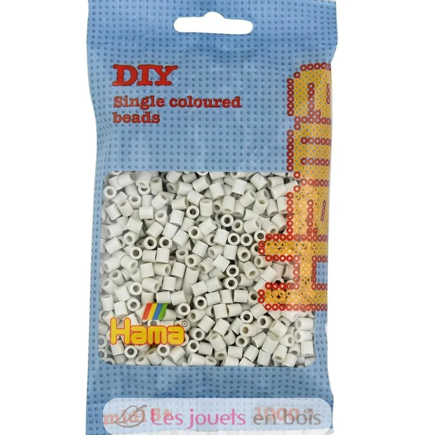 Sachet 1000 perles plastique Midi Blanc calcaire - Hama