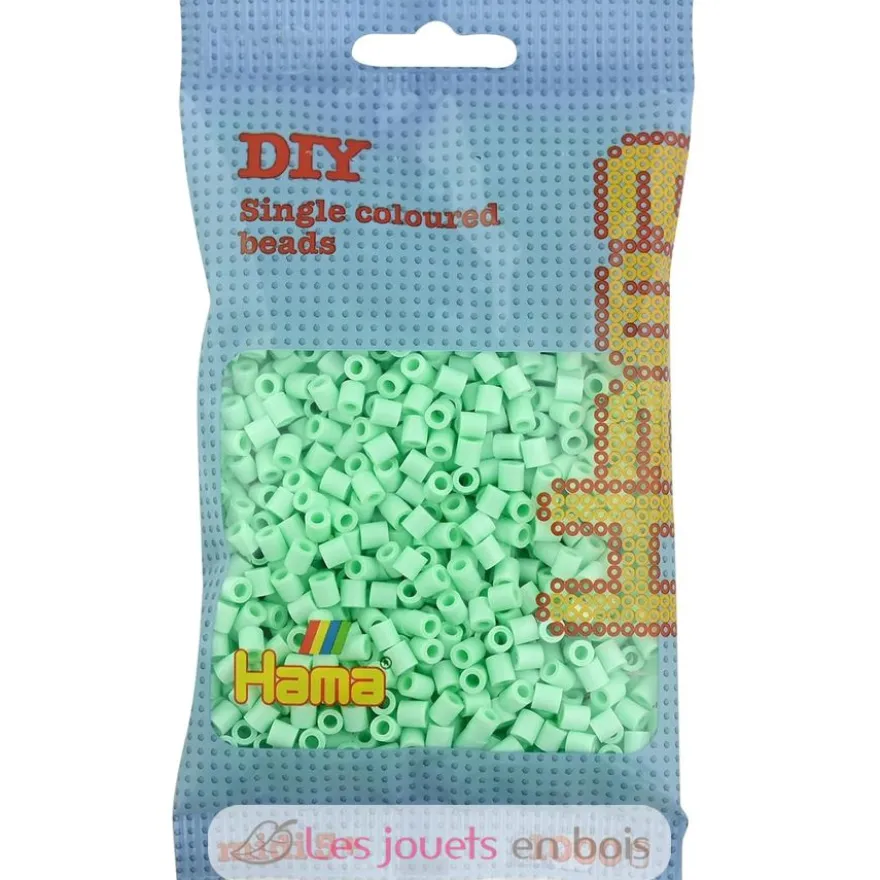 Sachet 1000 perles plastique Midi vert menthe pastel - Hama