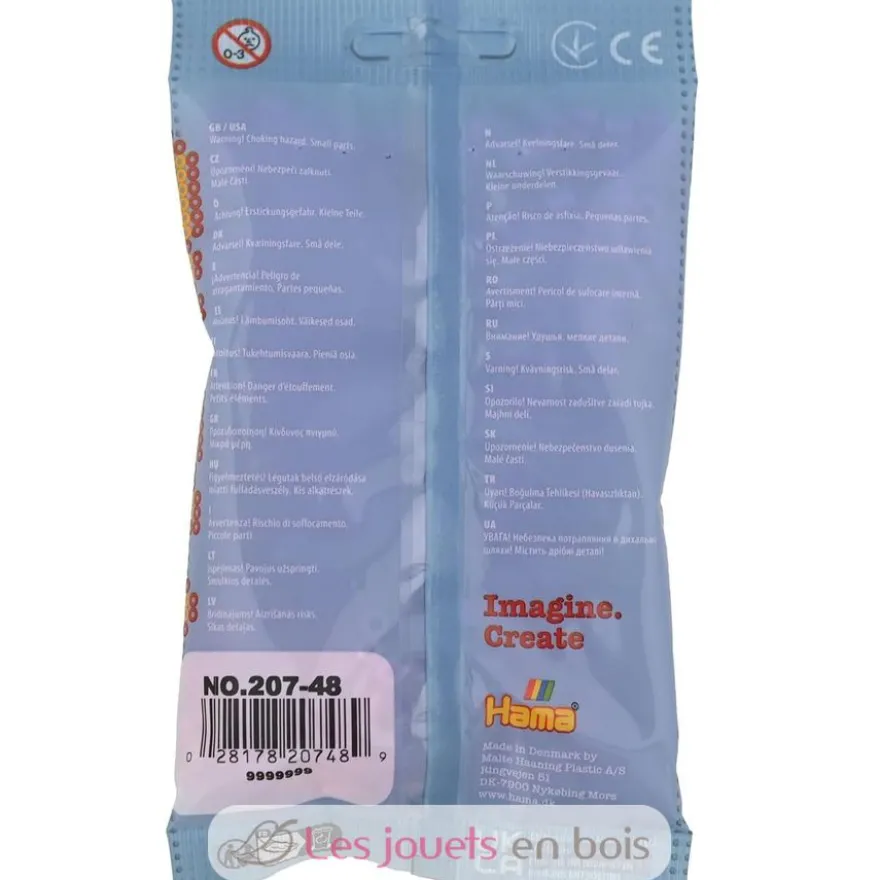 Sachet 1000 perles plastique Midi rose pastel - Hama