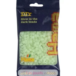 Sachet 1000 perles plastique Midi Rouge phosphorescent - Hama