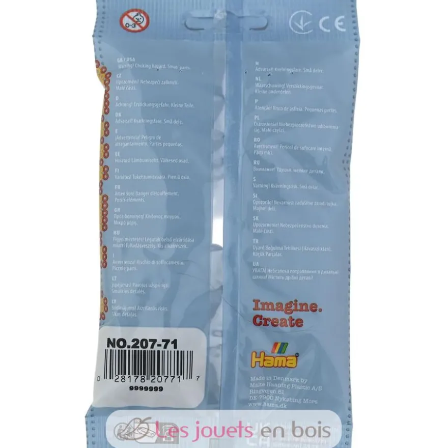 Sachet 1000 perles plastique Midi gris foncé - Hama