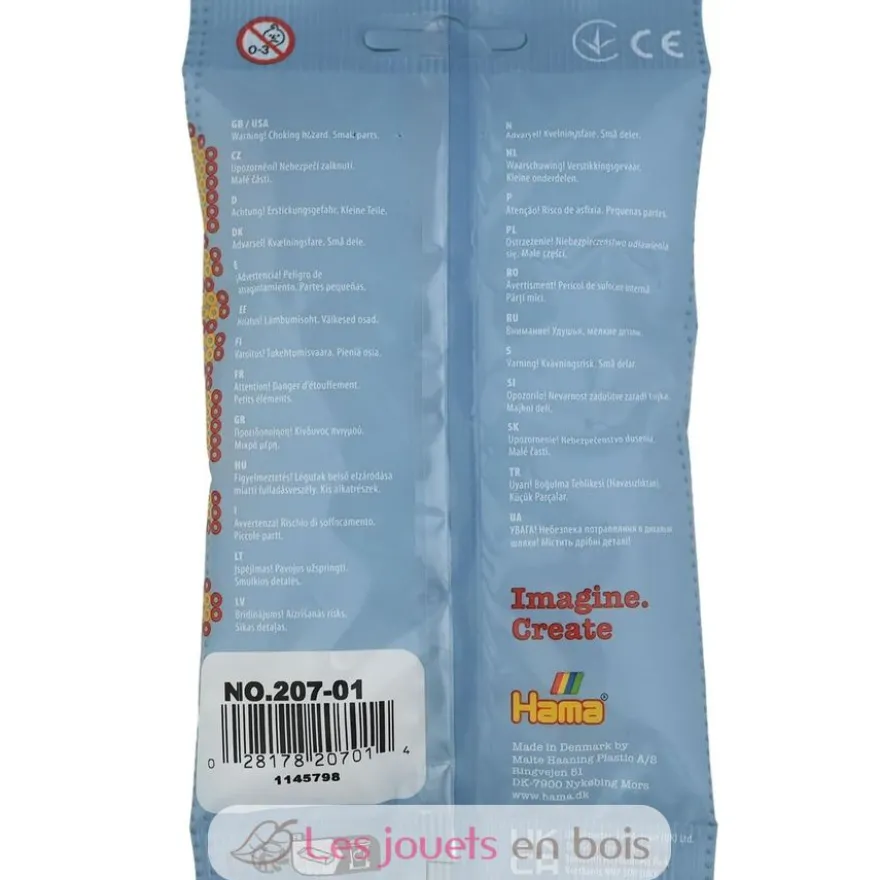 Sachet 1000 perles plastique Midi Blanc - Hama