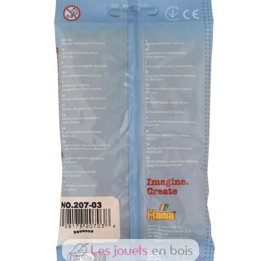 Sachet 1000 perles plastique Midi jaune - Hama