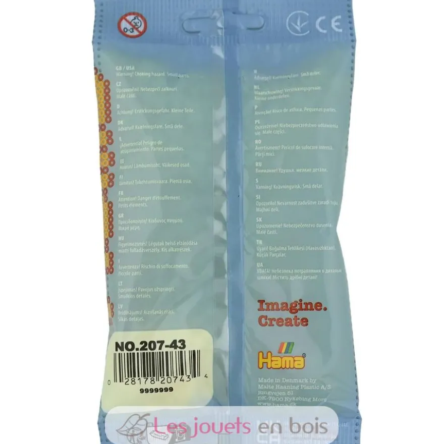 Sachet 1000 perles plastique Midi Jaune pastel - Hama