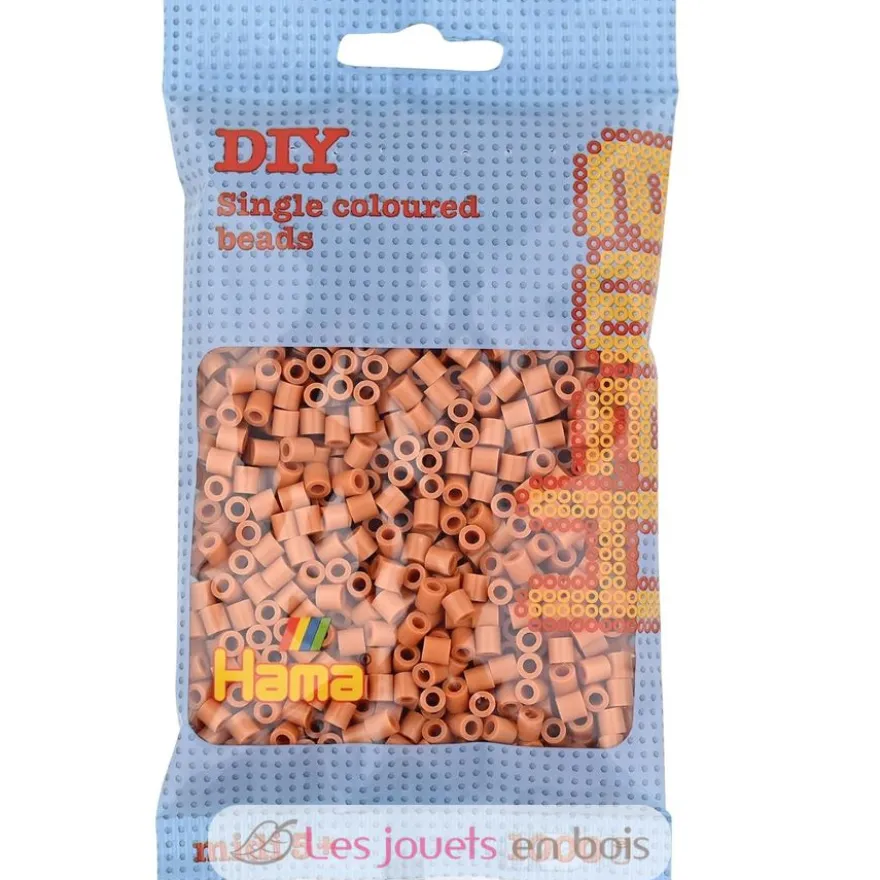 Sachet 1000 perles plastique Midi marron clair - Hama