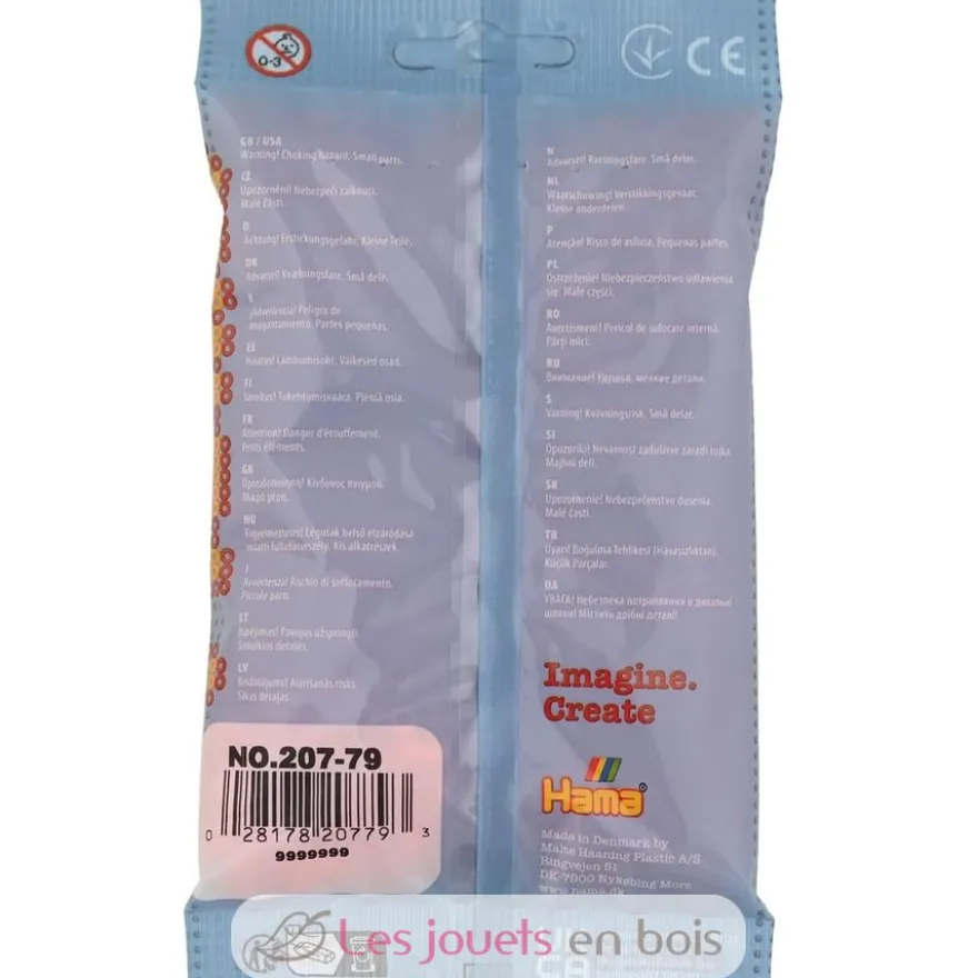 Sachet 1000 perles plastique Midi orange Abricot - Hama
