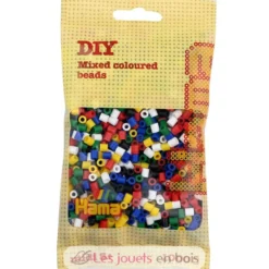 Sachet 1000 perles plastique Midi base mix 6 couleurs - Hama