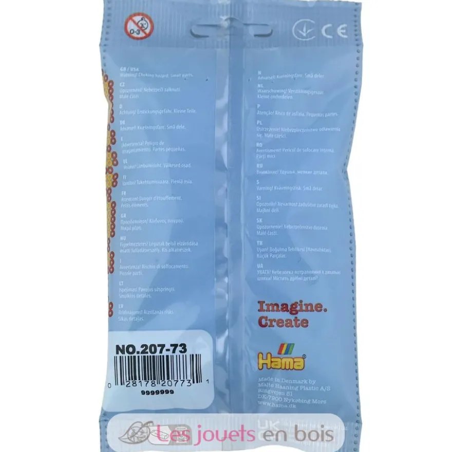 Sachet 1000 perles plastique Midi bleu transparent - Hama