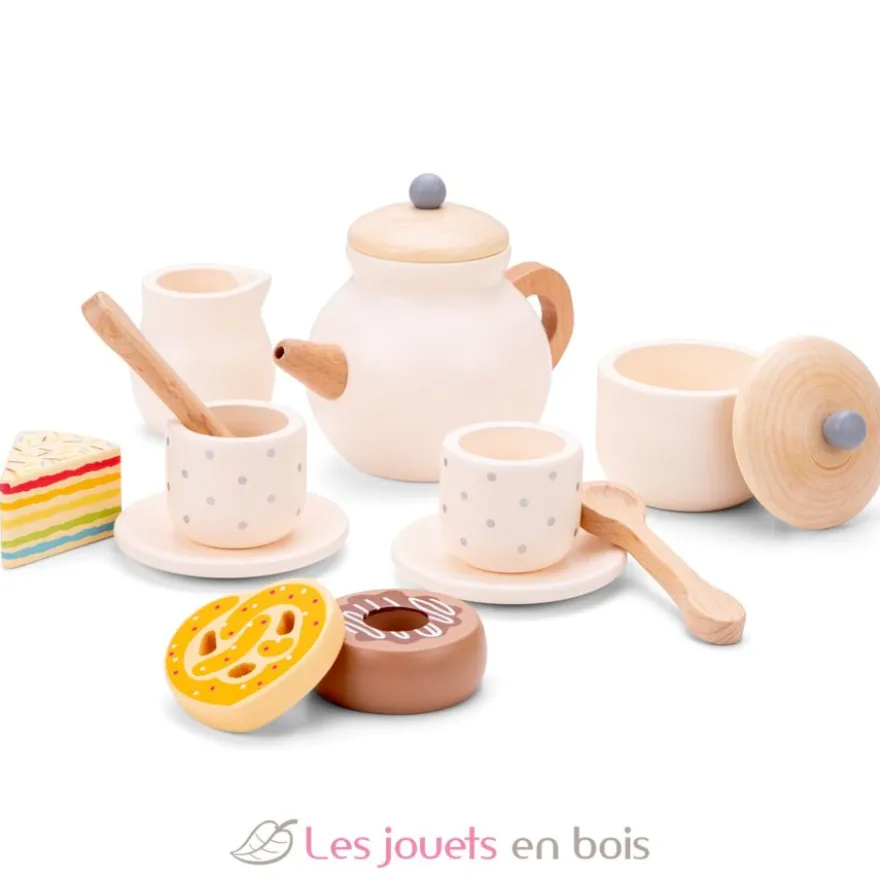 Service à thé en bois blanc - New Classic Toys