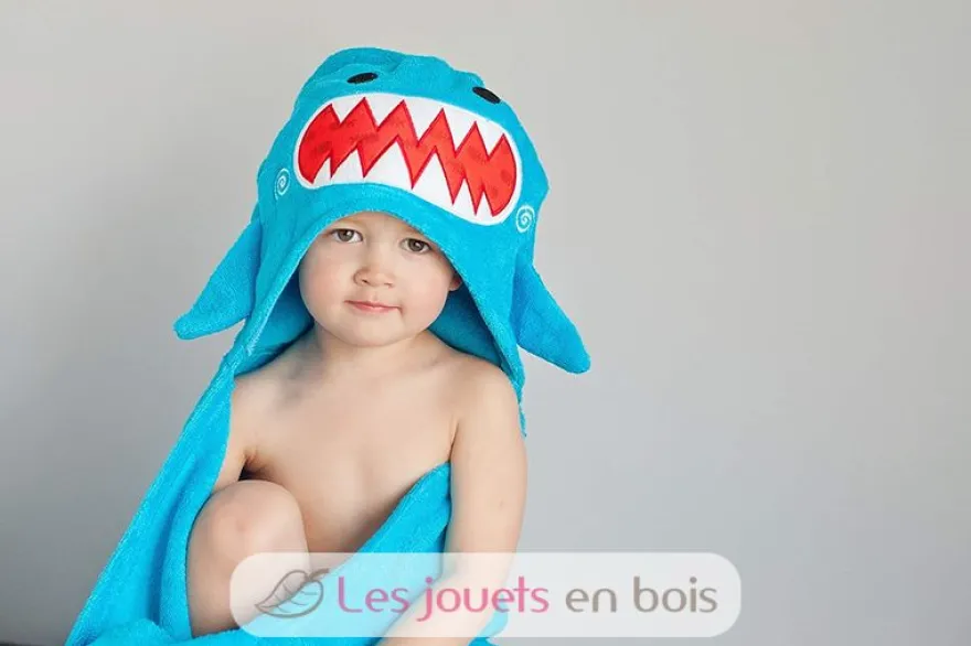 Serviette de bain enfant - Sherman le requin - Zoocchini