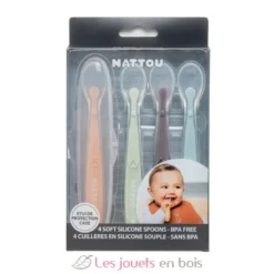 Set 4 cuillères en silicone - Nattou