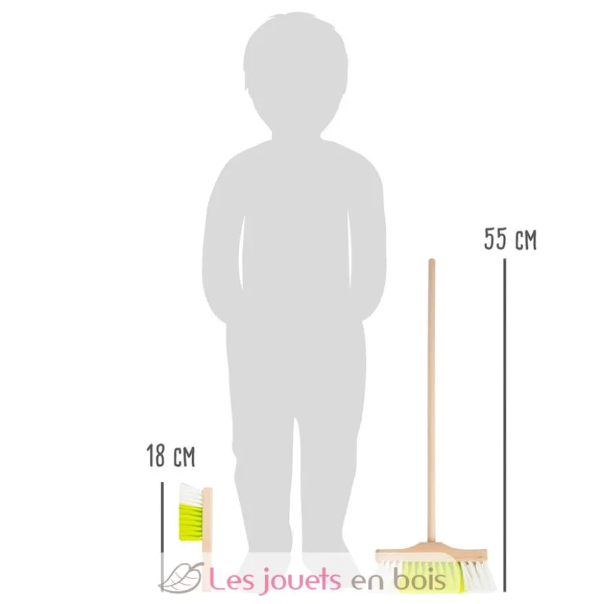 Set de nettoyage avec balai vert Small Foot Compagny