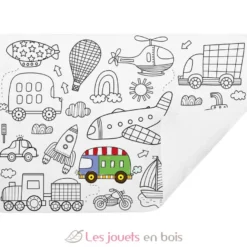 Set de table en silicone à colorier - Véhicules - Ulysse