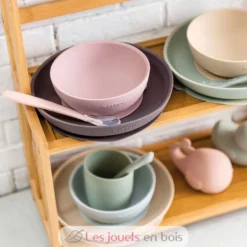 Set repas en silicone rose - Nattou