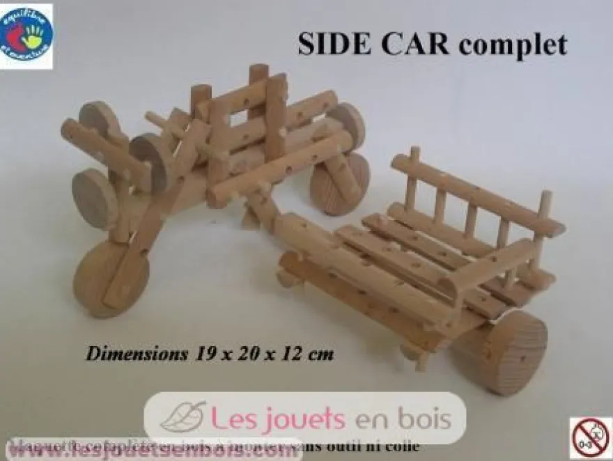 Side car - bois naturel - Equilibre et aventure